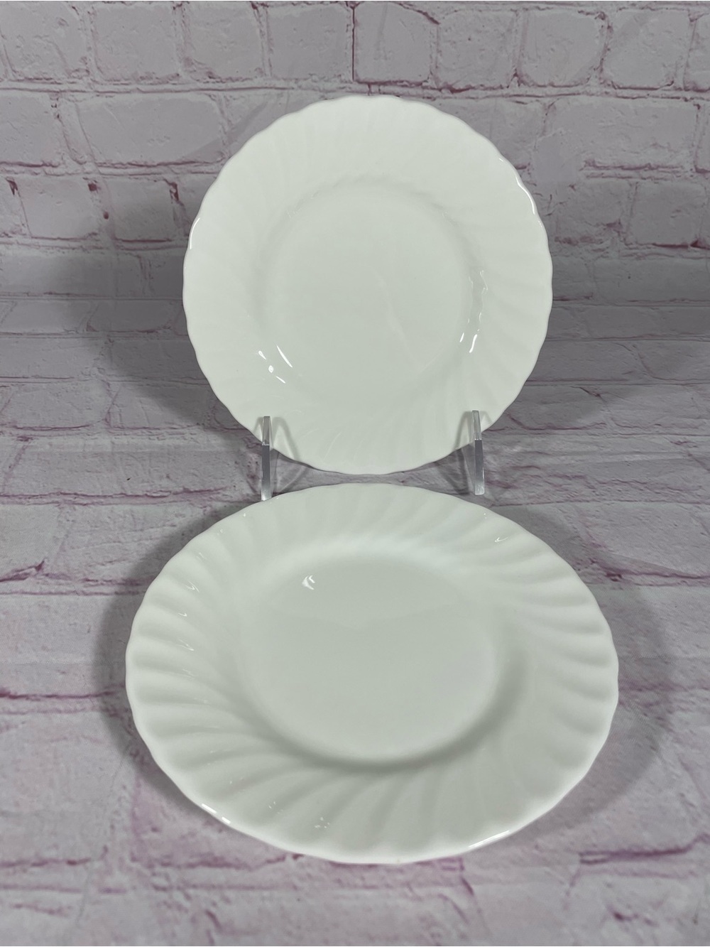 Vintage Minton White Fife Bone China Bread and Butter Plates England Set of 2